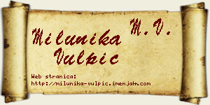 Milunika Vulpić vizit kartica